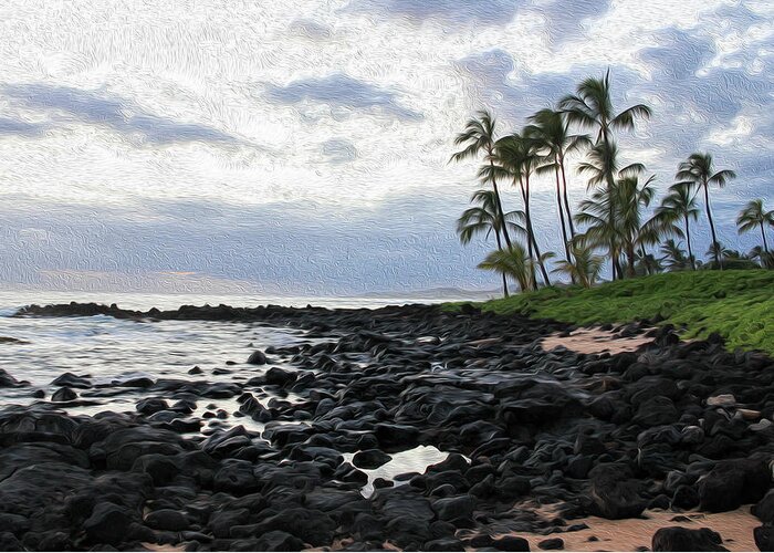 Hawaii Greeting Card featuring the photograph Grey Sunset Painting by Robert Carter