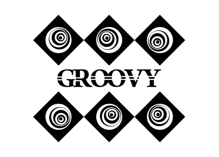Groovy Greeting Card featuring the digital art Groovy Retro Pattern by Two Hivelys