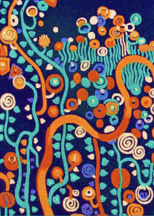 Depth Greeting Card featuring the painting Gustav Klimt Ode Abstract Blue by Tony Rubino