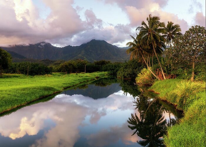 Kauai Greeting Card featuring the photograph Hanalei River Sunrise by Christopher Johnson