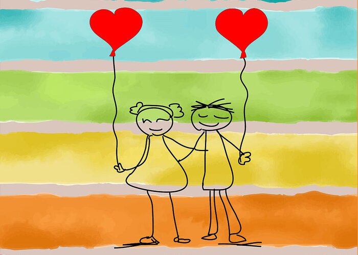 Hand drawn set by children, Vector love illustration, one line