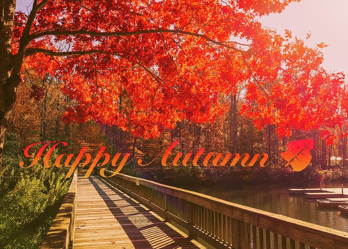 Autumn Greeting Card featuring the photograph Happy Autumn by Rachel Morrison
