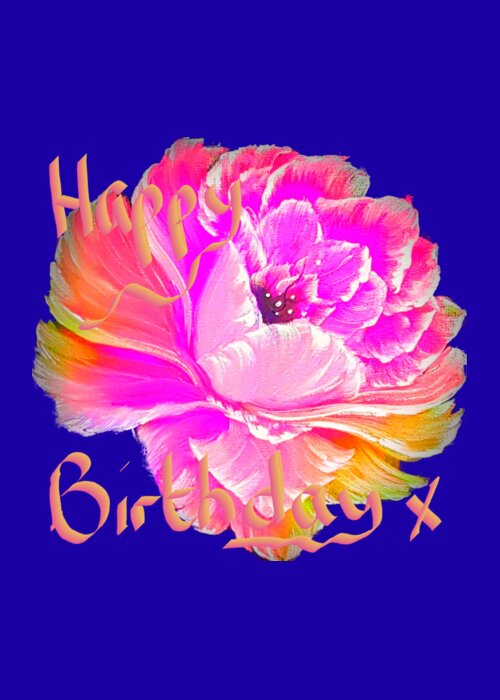 Happy Birthday Note And Colorful Bouquet Of Roses Stock Photo