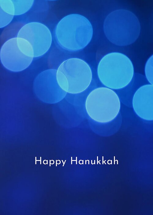 Hanukkah Greeting Card featuring the mixed media Happy Hanukkah Glow- Art by Linda Woods by Linda Woods