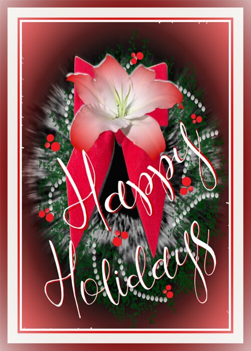 Holiday Greeting Card featuring the digital art Happy Holidays Card by Delynn Addams