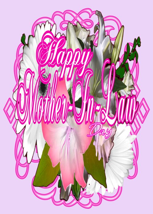 Happy Greeting Card featuring the digital art Happy Mother in law Day October 23 by Delynn Addams