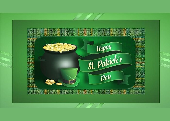 Happy Greeting Card featuring the mixed media Happy St. Patrick's Day by Nancy Ayanna Wyatt