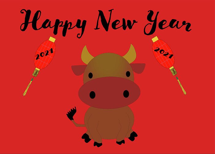 Ox Greeting Card featuring the photograph Happy Year of the Ox by Karen Foley