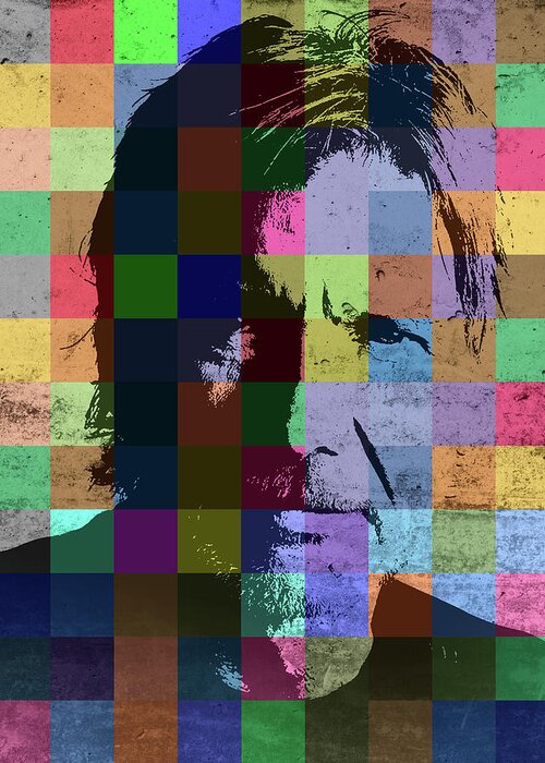 Harrison Ford Greeting Card featuring the mixed media Harrison Ford Patchwork Pop Art Portrait by Design Turnpike
