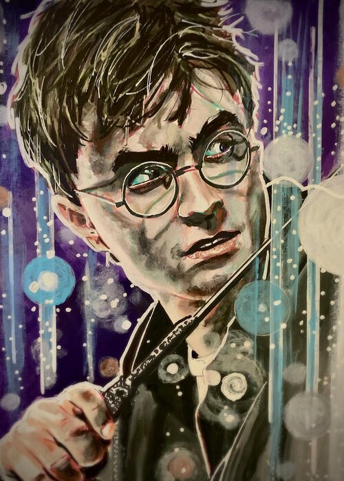 Harry Potter Greeting Card featuring the painting Harry Potter by Joel Tesch