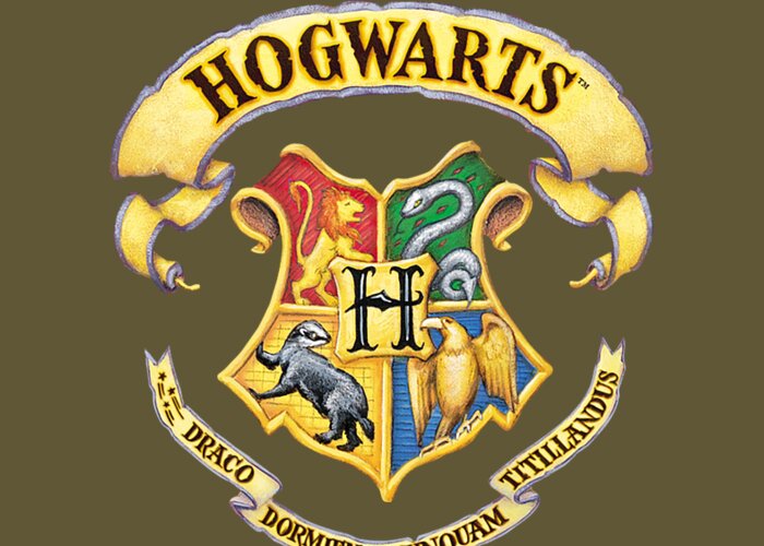 Harry Potter Rendered Hogwarts Crest Greeting Card by Jay Mika