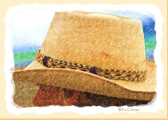 Hat Greeting Card featuring the mixed media Hats Western Style 3 by Kae Cheatham