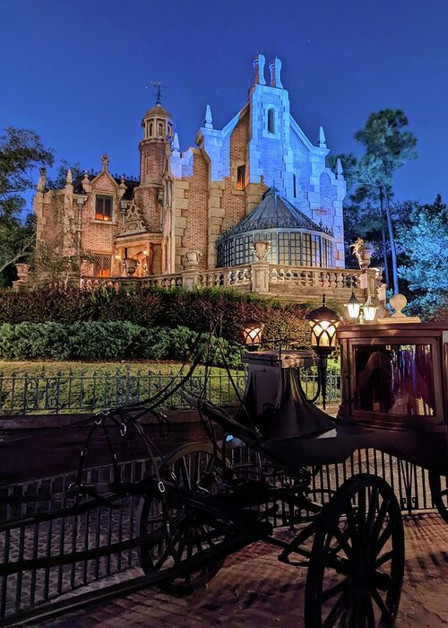 Haunted Mansion Greeting Card featuring the photograph Haunted Mansion by Pamela Williams