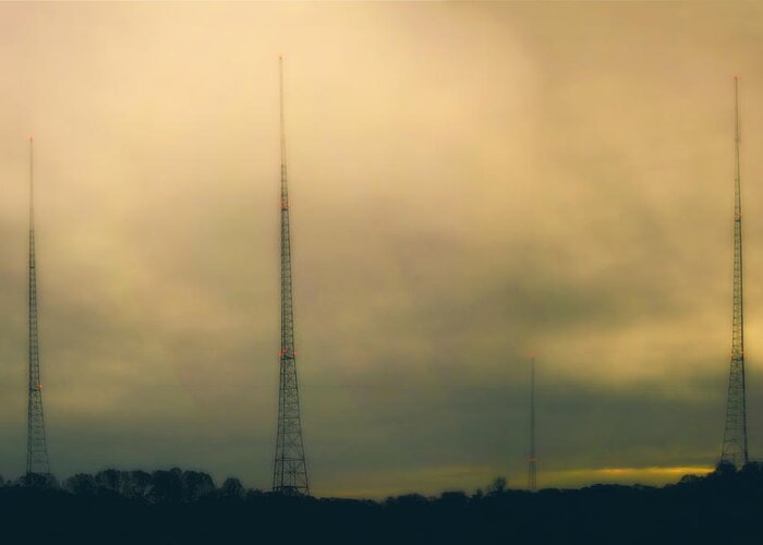 Bethesda Greeting Card featuring the photograph Golden Haze at the WMAL Tower Field by Francis Sullivan
