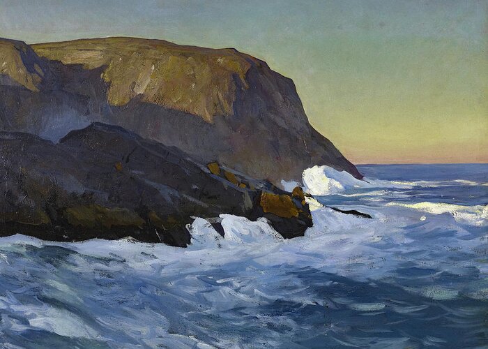 Rockwell Kent Greeting Card featuring the painting Headlands, Sea, 1910 by Rockwell Kent