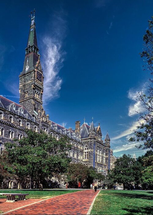 Healy Hall Greeting Card featuring the photograph Healy Hall - Georgetown University 1980s by Mountain Dreams