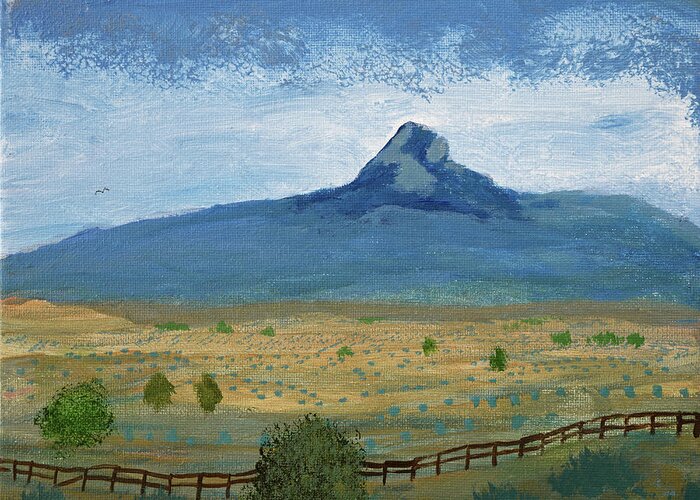 Heart Mountain Greeting Card featuring the painting Heart Mountain, Cody Wyoming by Chance Kafka