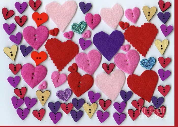 Hearts Galore Is A Digital Rendering By Norma Appleton Greeting Card featuring the digital art Hearts Galore by Norma Appleton