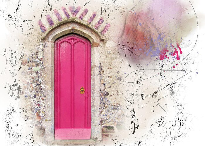 Door Greeting Card featuring the mixed media Heaven's Door by Moira Law