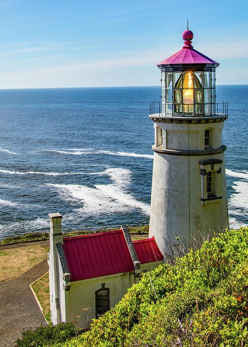 2018 Greeting Card featuring the photograph Heceta Head Lighthouse, OR by Gerri Bigler