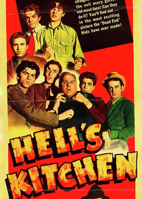 Hell's Greeting Card featuring the mixed media ''Hell's Kitchen'', with Ronald Reagan, 1939 by Movie World Posters