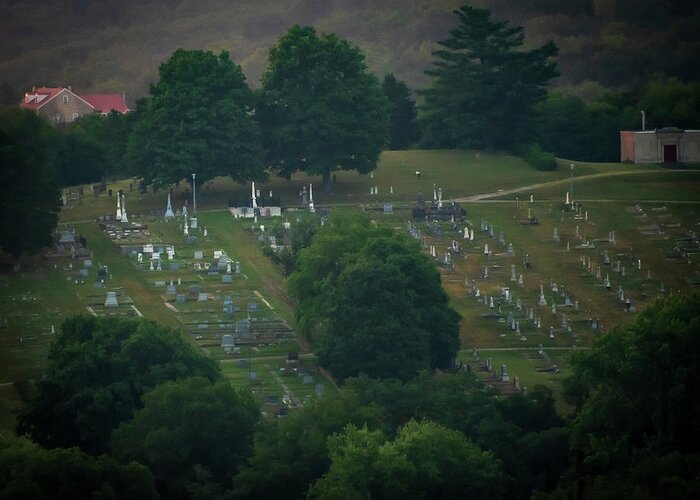 Hermann Greeting Card featuring the photograph Hermann Hill Cemetery by Jeff Phillippi