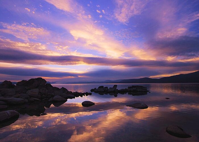Lake Tahoe Greeting Card featuring the photograph Hidden Beach Sunset Surprise by Sean Sarsfield