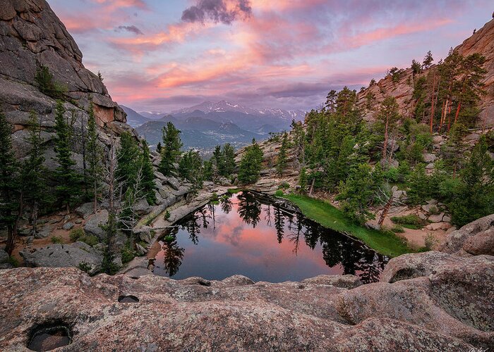 Longs Peak Greeting Card featuring the photograph Hidden Gem Sunrise by Aaron Spong