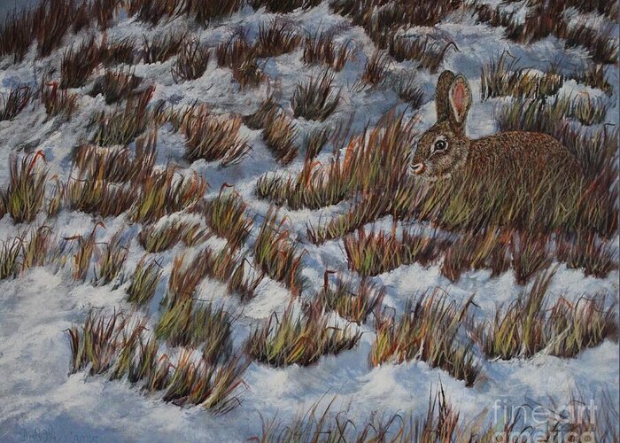 Bunny Greeting Card featuring the painting Hide and Seek by Bob Williams