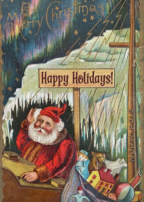 Santa Claus Greeting Card featuring the digital art Hiding Santa by Long Shot