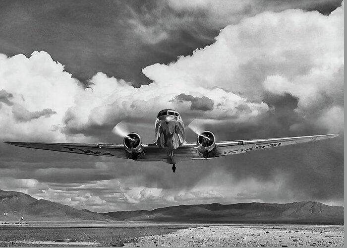 Douglas Greeting Card featuring the digital art High Desert DC-3 by Peter Chilelli