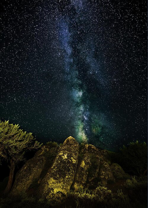 Milky Way Greeting Card featuring the photograph High Desert Milky Way 2 by Ron Long Ltd Photography