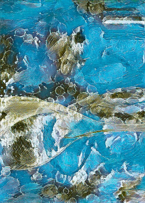 Abstract Greeting Card featuring the digital art High tide exuberance abstract by Silver Pixie