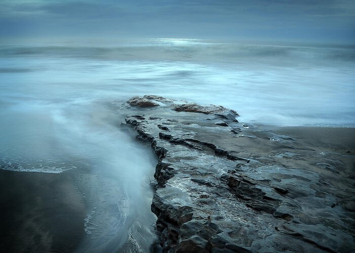 High Tide Greeting Card featuring the photograph High Tide on Rocky Shoreline by Morgan Wright