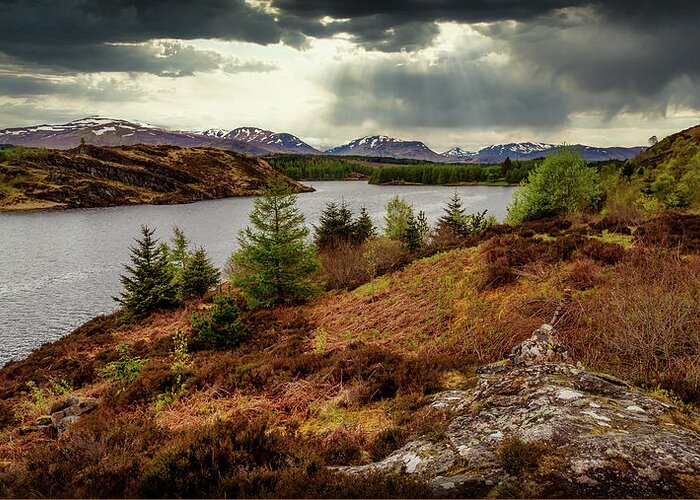 Scotland Greeting Card featuring the photograph Highland breaking storm by Bradley Morris