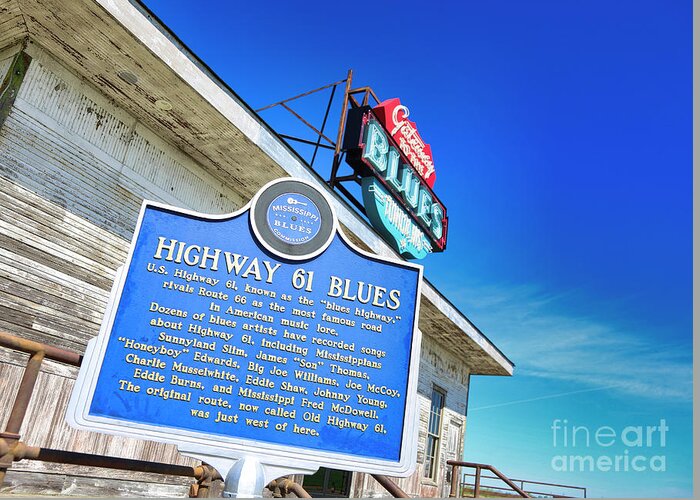 Blues Trail Greeting Card featuring the photograph Highway 61 Blues Trail Nashville to New Orleans by Chuck Kuhn