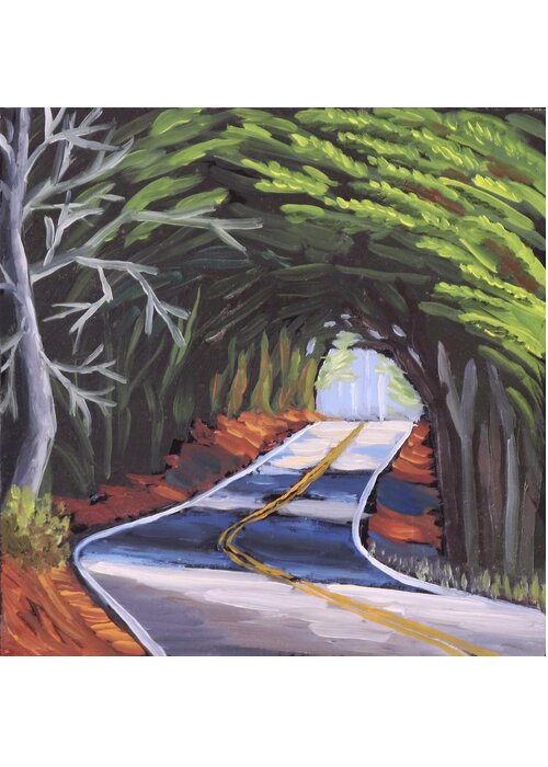 Highway Greeting Card featuring the painting Highway One by Kevin Hughes
