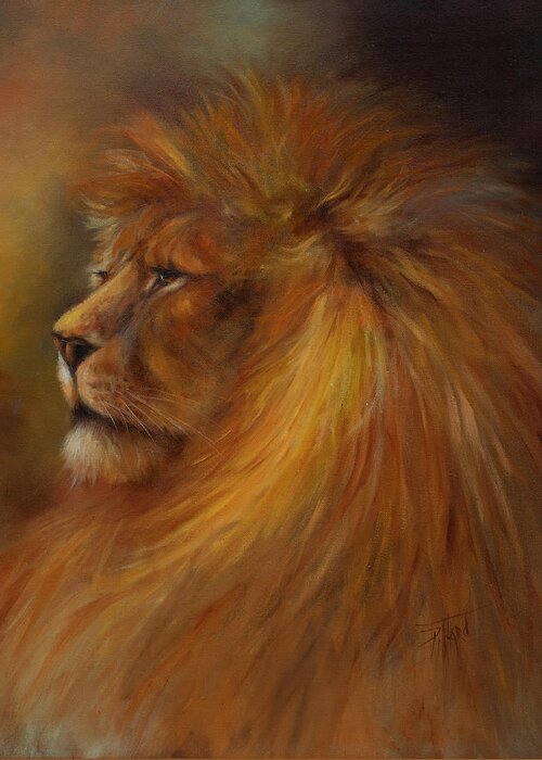 Waiting Room Décor Greeting Card featuring the painting His Majesty by Lynne Pittard