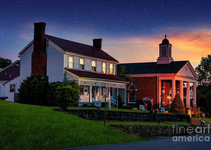 Sunset Greeting Card featuring the photograph Historic Blountville at Twilight by Shelia Hunt