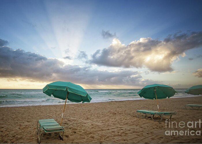 Hollywood Greeting Card featuring the photograph Hollywood Beach Sunrise by Becqi Sherman