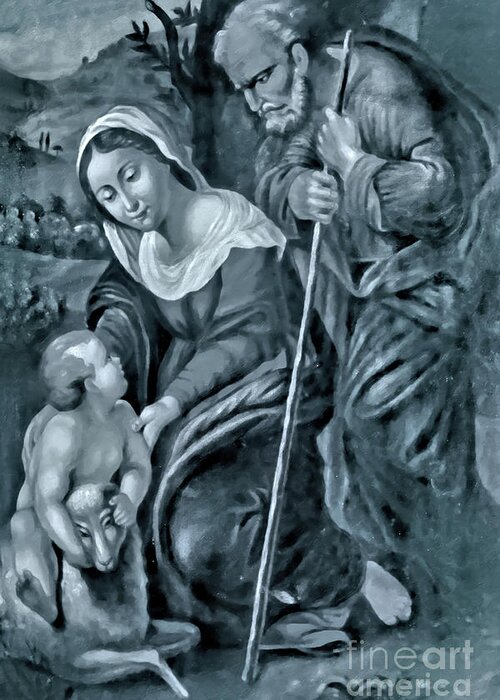 Holy Family Greeting Card featuring the photograph Holy Family Lamb by Munir Alawi