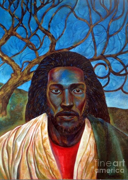 Holy Greeting Card featuring the painting Holy Man by Joe Roache