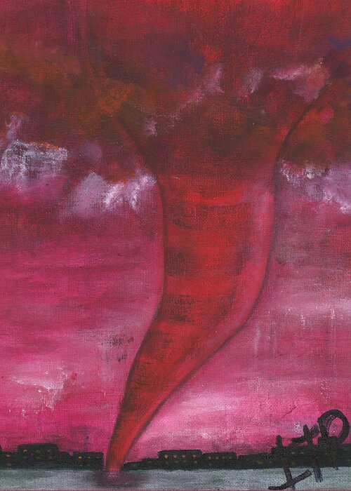 Storm Greeting Card featuring the painting Holy Tornado by Esoteric Gardens KN
