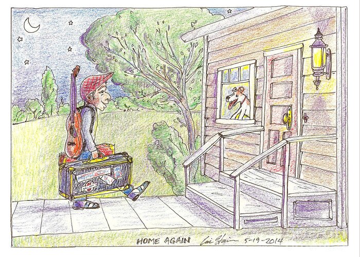 Home Greeting Card featuring the drawing Home Again by Eric Haines