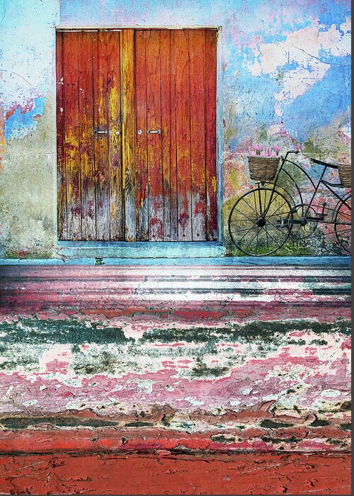 Colorful Greeting Card featuring the mixed media Home is.... by Jacky Gerritsen