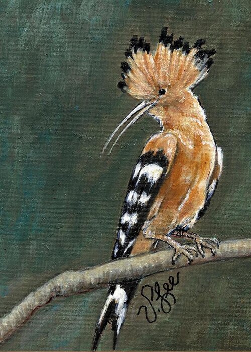 Bird Greeting Card featuring the painting Hoopoe of India by VLee Watson