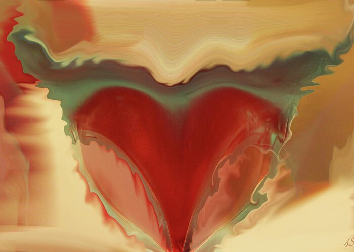 Horned Heart Greeting Card featuring the digital art Horned Heart by Linda Sannuti