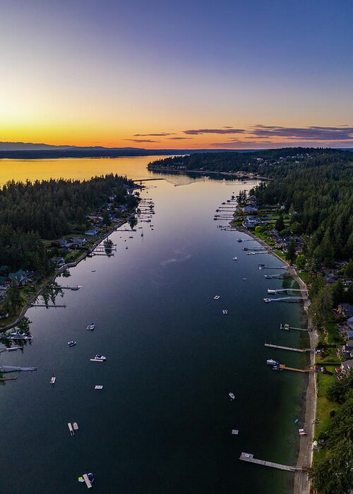 Drone Greeting Card featuring the photograph Horsehead Bay Sunset by Clinton Ward