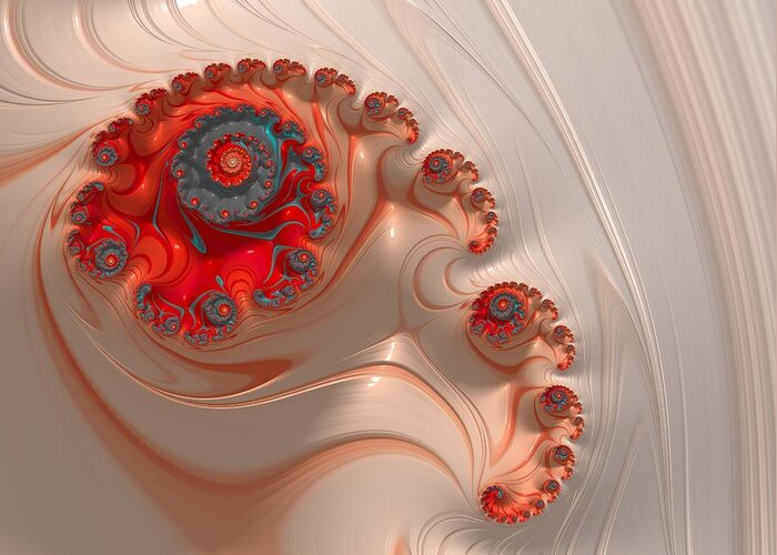 Fractal Greeting Card featuring the digital art Hotspot by Bonnie Bruno
