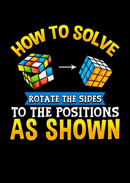 How To Solve Rotate The Sides To Positions Shown Greeting Card for Sale ...